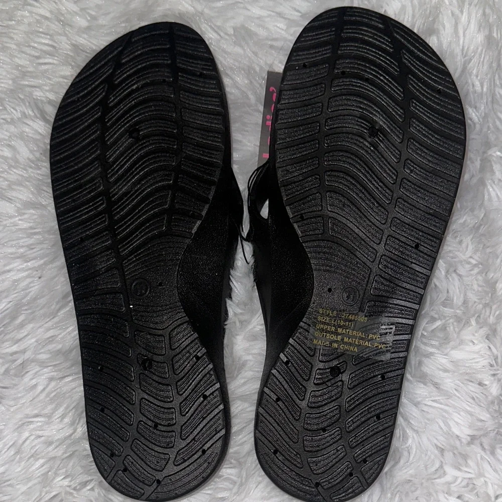 Black and Pink Flip Flops